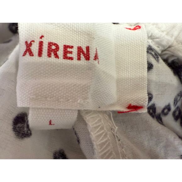 Xirena Talyn Geo Print Cropped Wide Leg Pants White Size L Pull On Drawstring - Picture 7 of 8